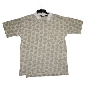 Vintage Christian Dior Monsieur Polo Shirt – Beige & White Pattern – Size M/L